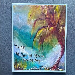 Signed Laura Bostrom Inspirational Art Print with Bible Verse